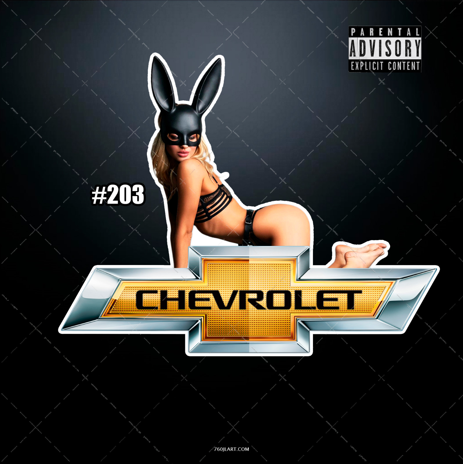 Tool Box Chevrolet HOT beautiful bunny Pinup girl Garage decal sticker 5 Inches