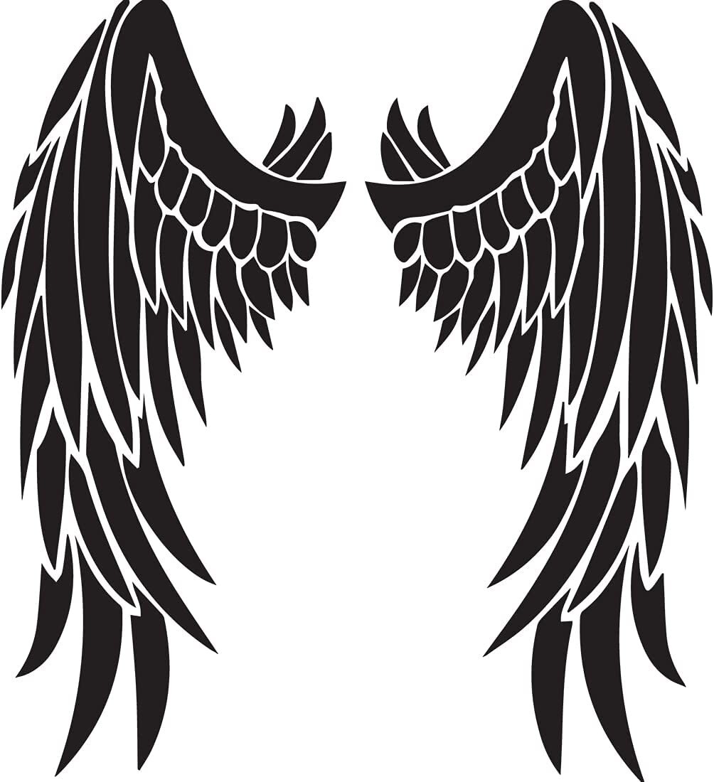 Guardian Angel Wings – Black Vinyl Graphic Decal Car Windows Laptop Notebook