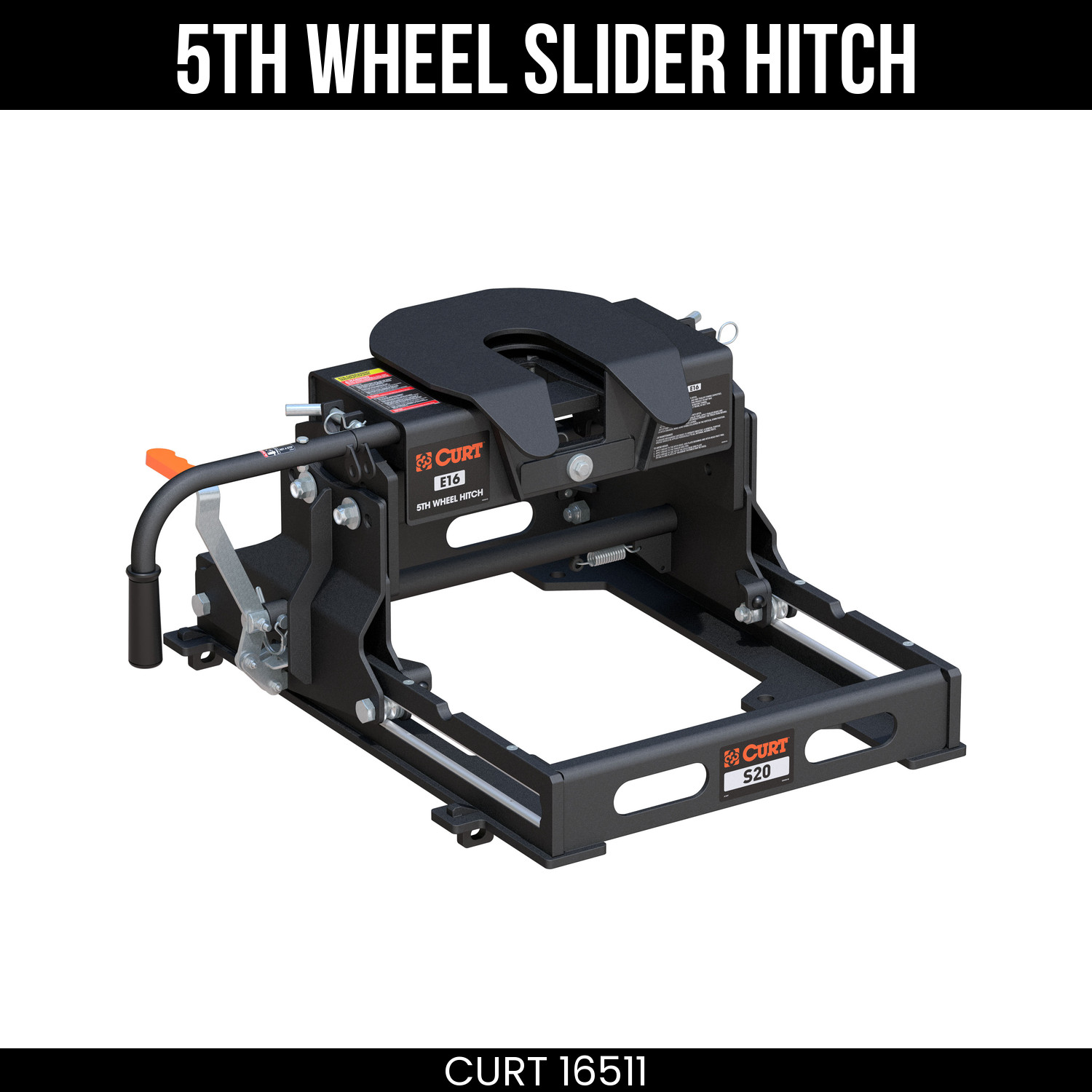 CURT E16 Sliding 5th Wheel Hitch for Short Bed Trucks 16000 Pounds GTW 16511