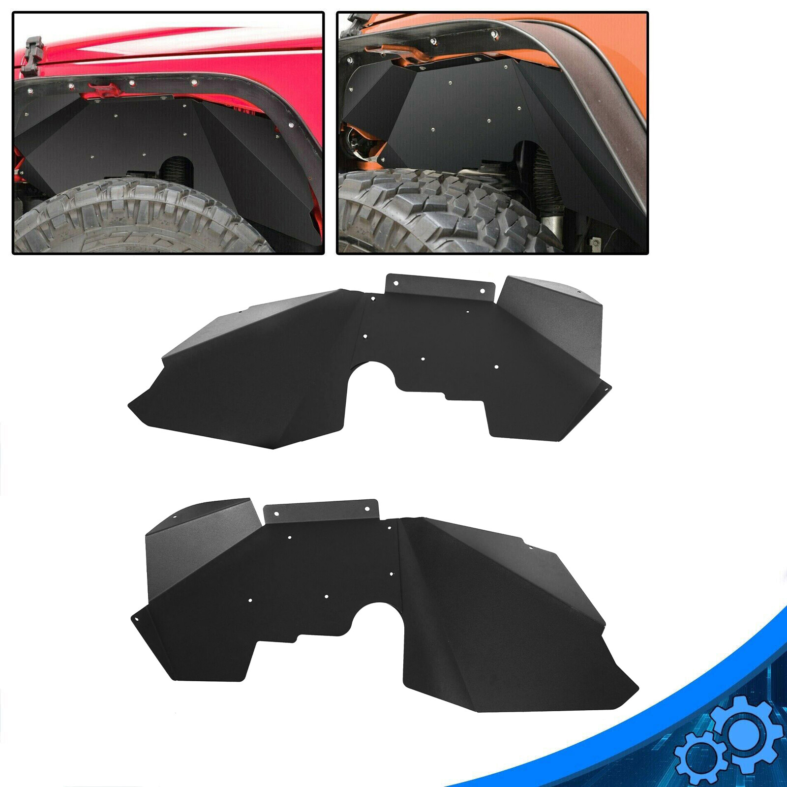 Front Inner Fender Liners Wheel Well Cover For Jeep Wrangler JK 2007-2019