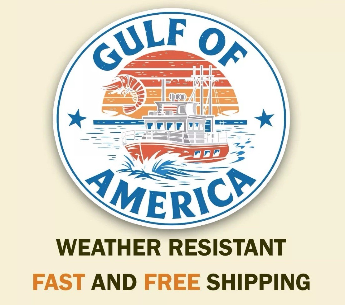 United States Gulf Of America USA Patriotic Round 5” Inch Vinyl Sticker Decal