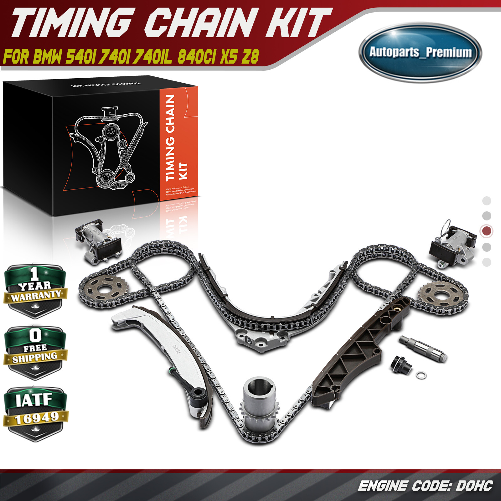13x Engine Timing Chain Kit for BMW E39 E38 540i 840Ci E53 E52 X5 Z8 4.4L DOHC
