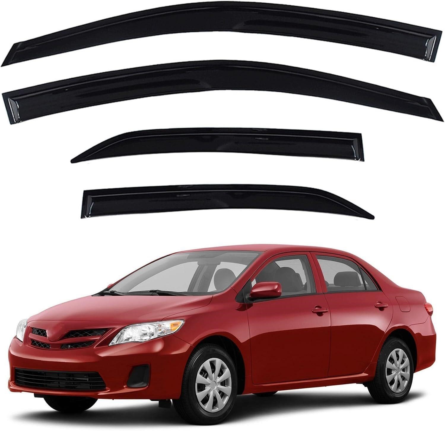 WFLNHB 4PC Smoke Window Visor Rain Guard Deflector for 2009-2013 Toyota Corolla