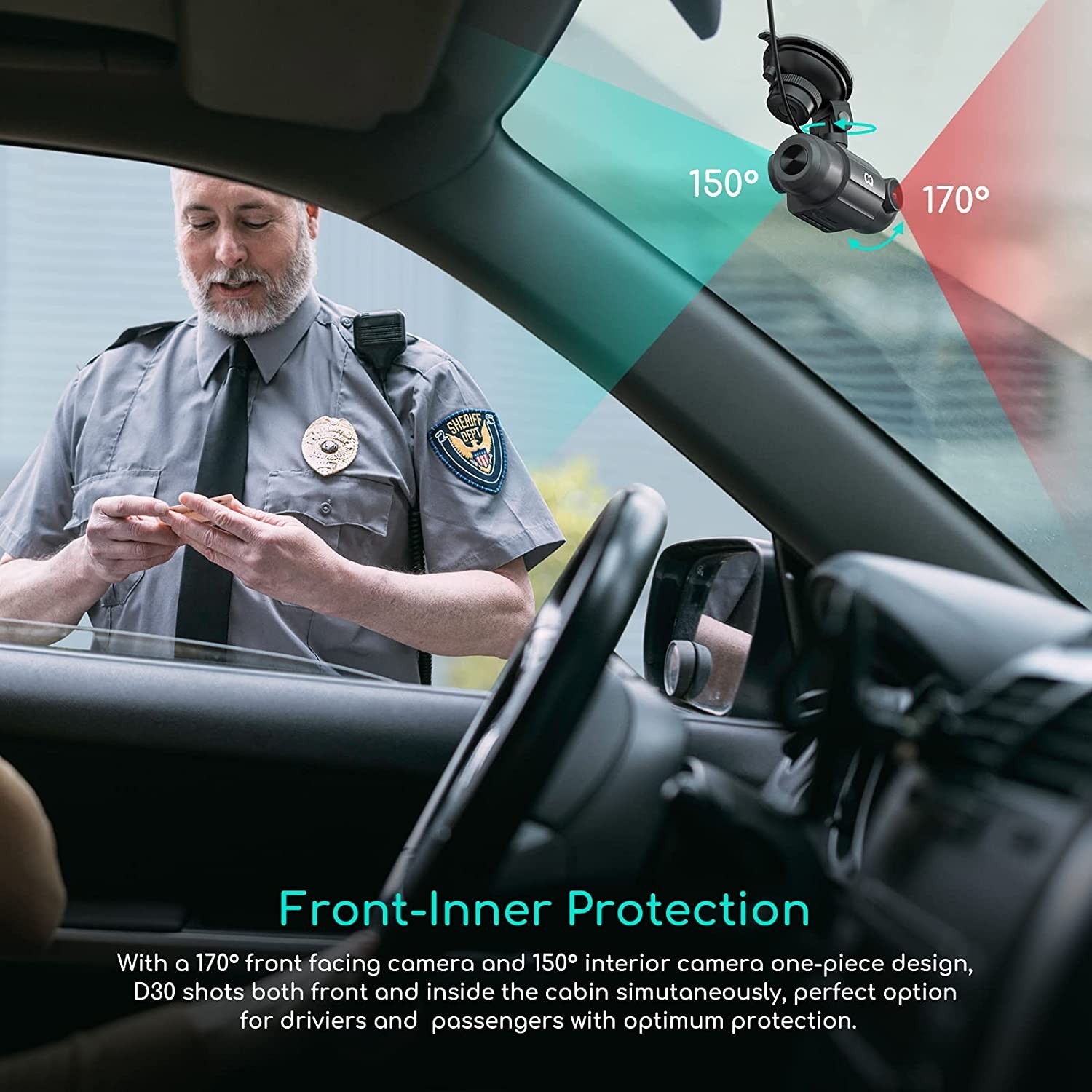 COOAU Dash Camera 4k/1440P Dash Cam Front and Inside, Built-in GPS and WiFi 24/7