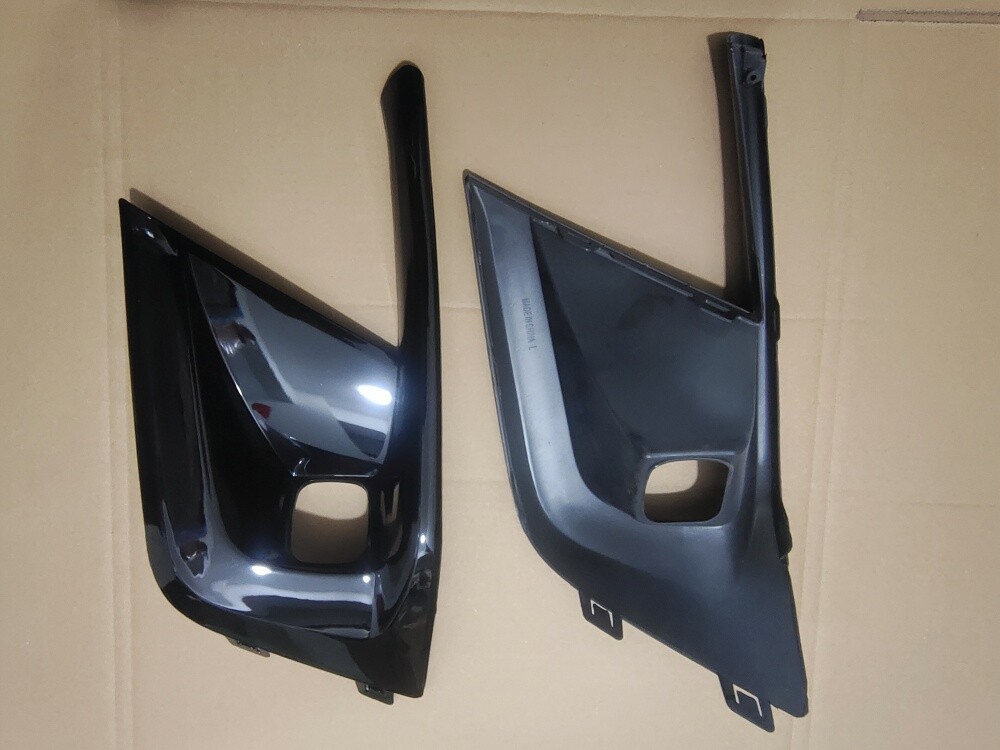 1Pair Gloss Black Front Bumper Fog Light Cover Trim For Honda Civic 11th 2022-24