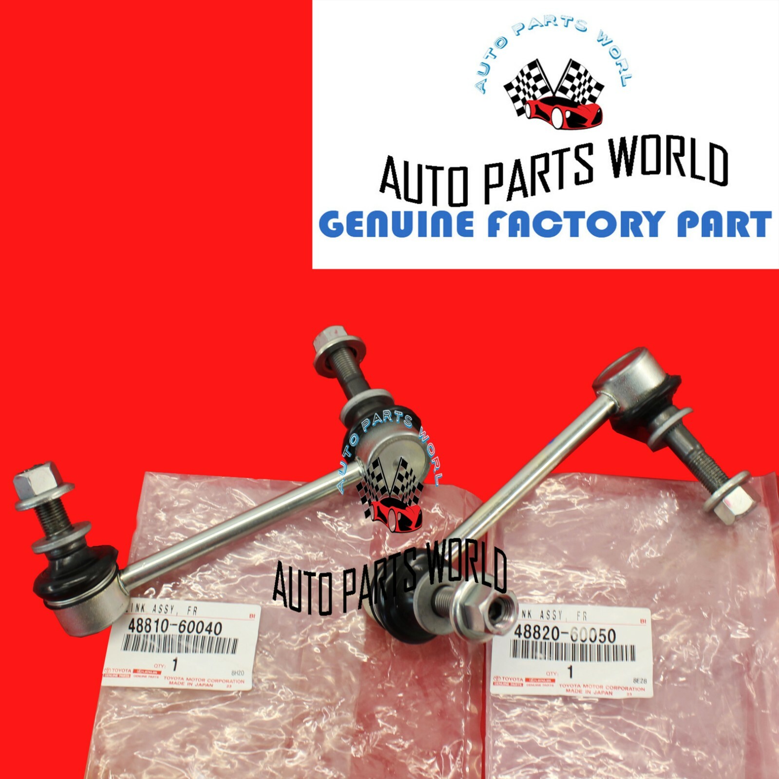 GENUINE OEM TOYOTA 03-23 4RUNNER FJ CRUISER GX470 FRONT STABILIZER LINKS & NUTS