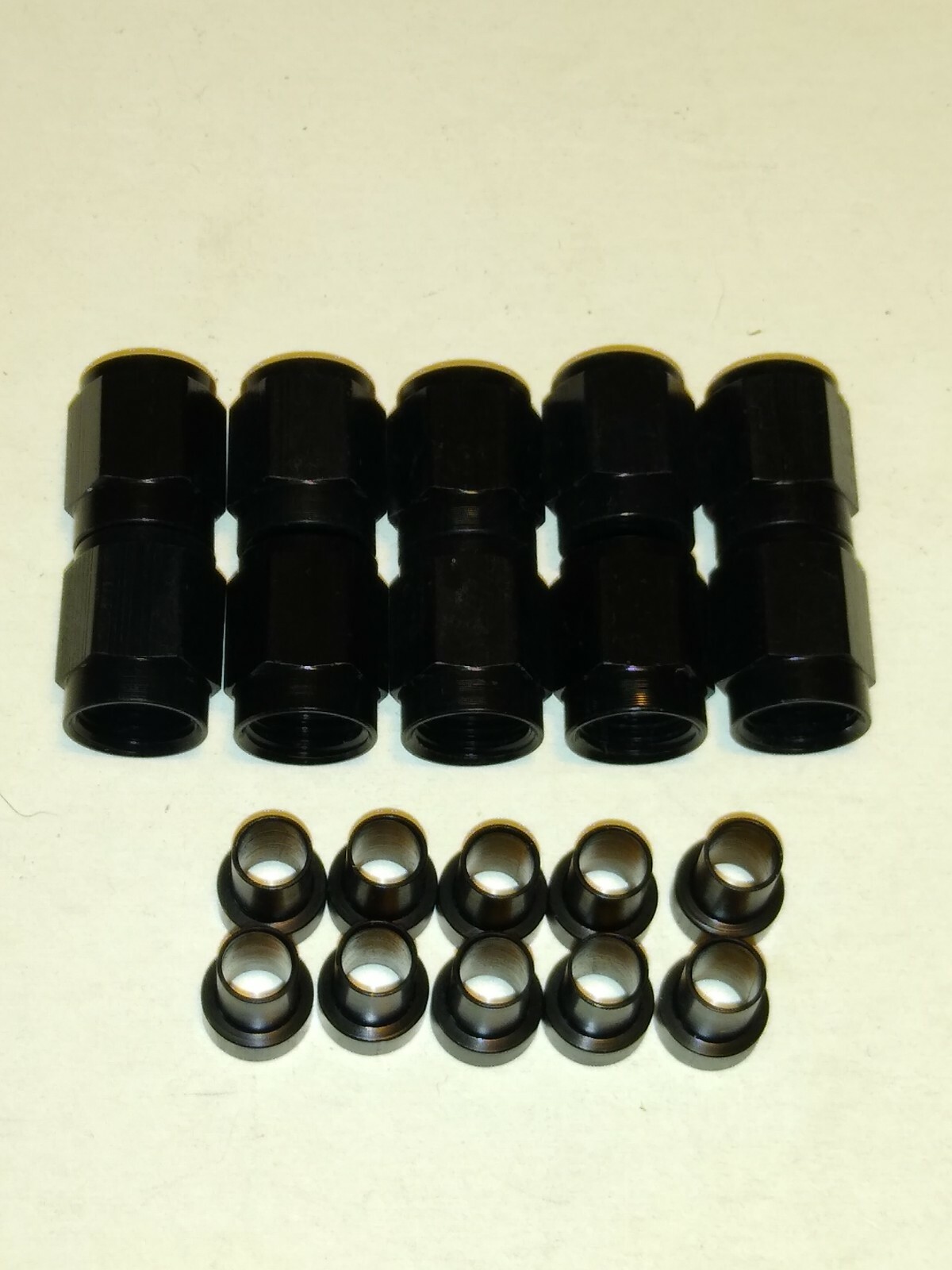 3/16 BLACK ALUMINUM NUT AND SLEEVE FOR 3/16 NITROUS OR BRAKE LINE 3AN (10ea)