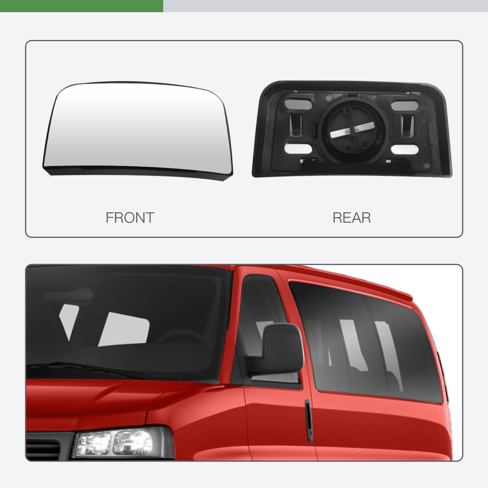 Lower Glass View Mirror Universal Left&Right For 04-10 CHEVY EXPRESS/GMC SAVANA