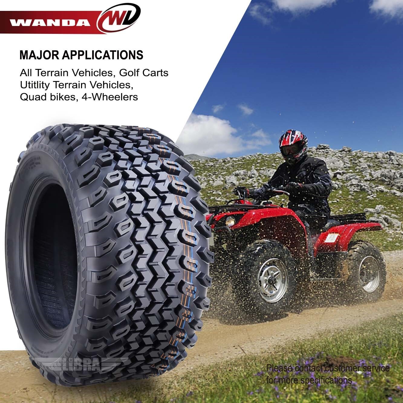 WANDA 23X10.5-12 Golf Cart ATV Tires 4 Ply 23×10.5×12 -Set 2 -10143