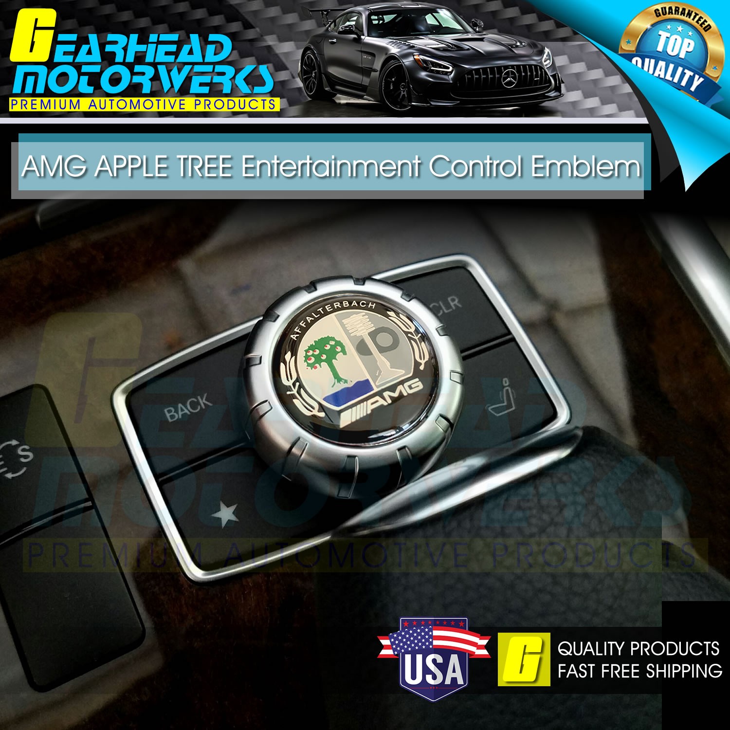 29mm Affalterbach AMG Color Tree 3D Multimedia Control Emblem Interior Badge