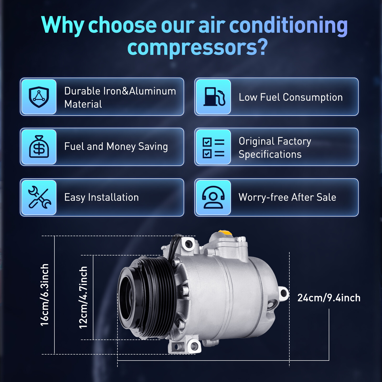 A/C AC Compressor w/ Clutch Fit BMW 323i 325Ci 328i 330i 525i 528i 740i M3 X3 Z8