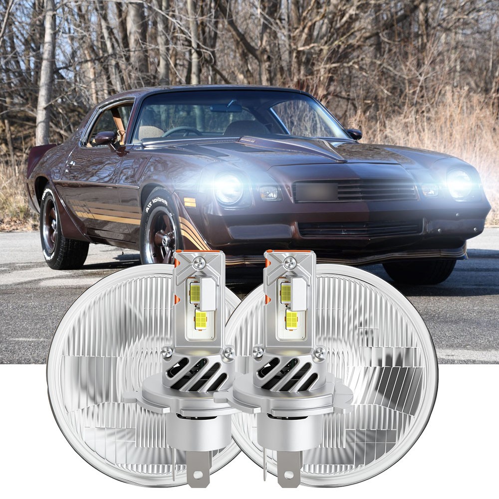 7″inch Round LED Headlights High-Lo For Chevrolet Camaro 1967-1981 Chevelle Pair