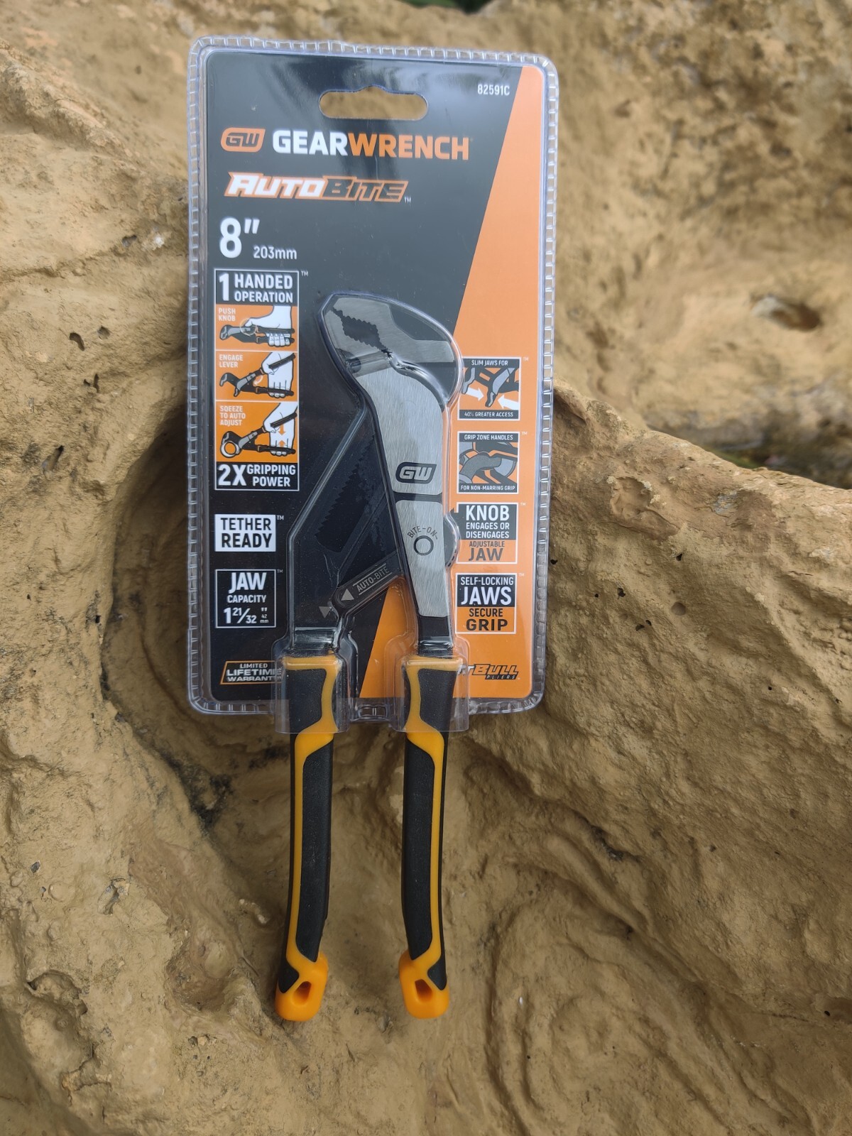 GEARWRENCH 92591C 8” CHANNEL LOCK TONGUE & GROOVE DUAL MATERIAL PLIERS