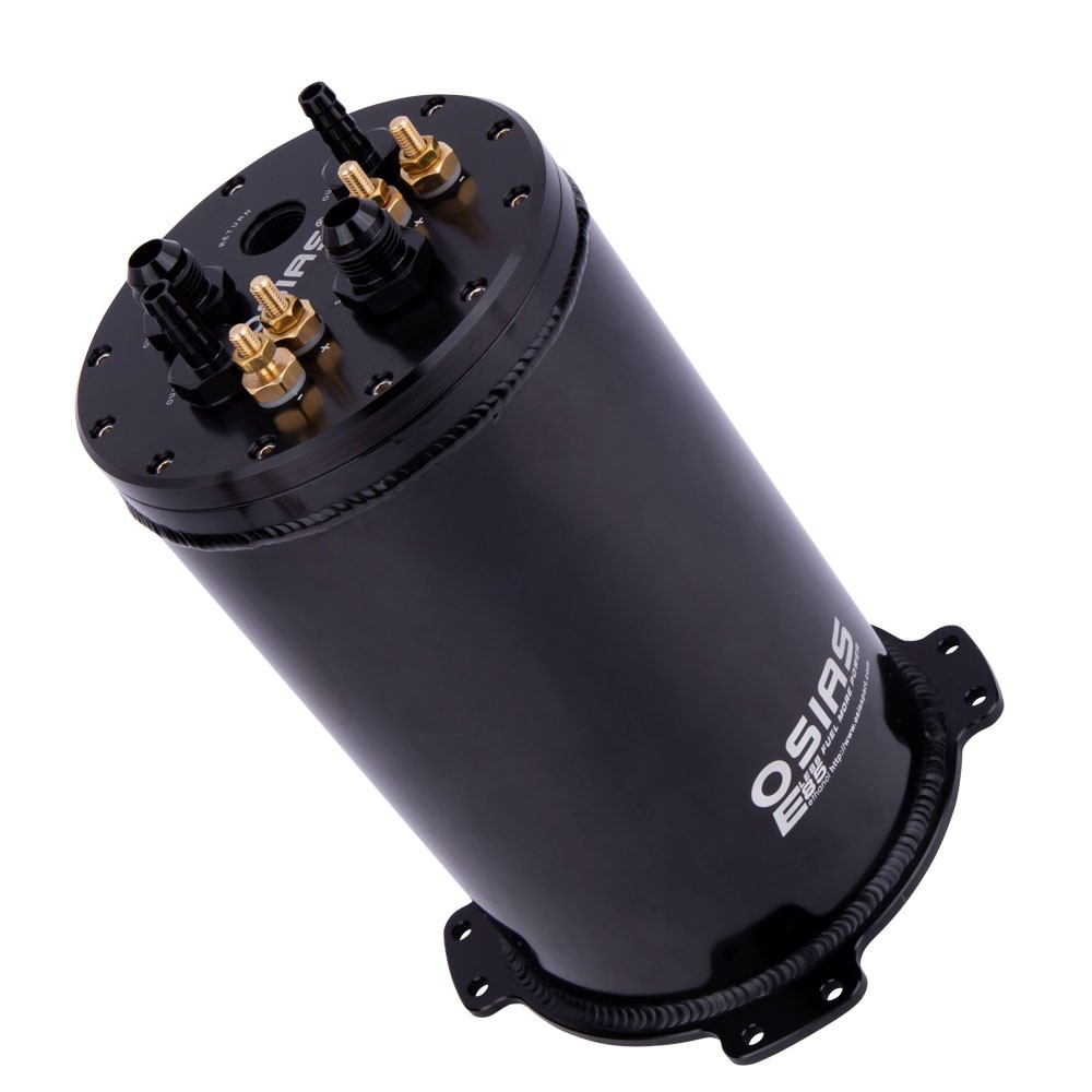 Aluminum 2.6L/2.8L 8AN Fuel Surge Tank For Single or Twin 39mm-40mm Intank Pumps