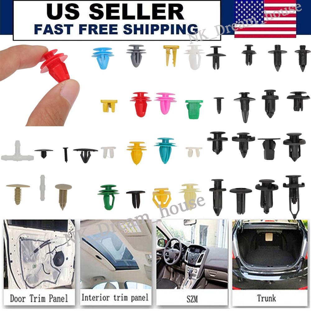 Plastic Car Body Push Pin Rivet Fasteners Trim Moulding Clips Screw Set Of 500