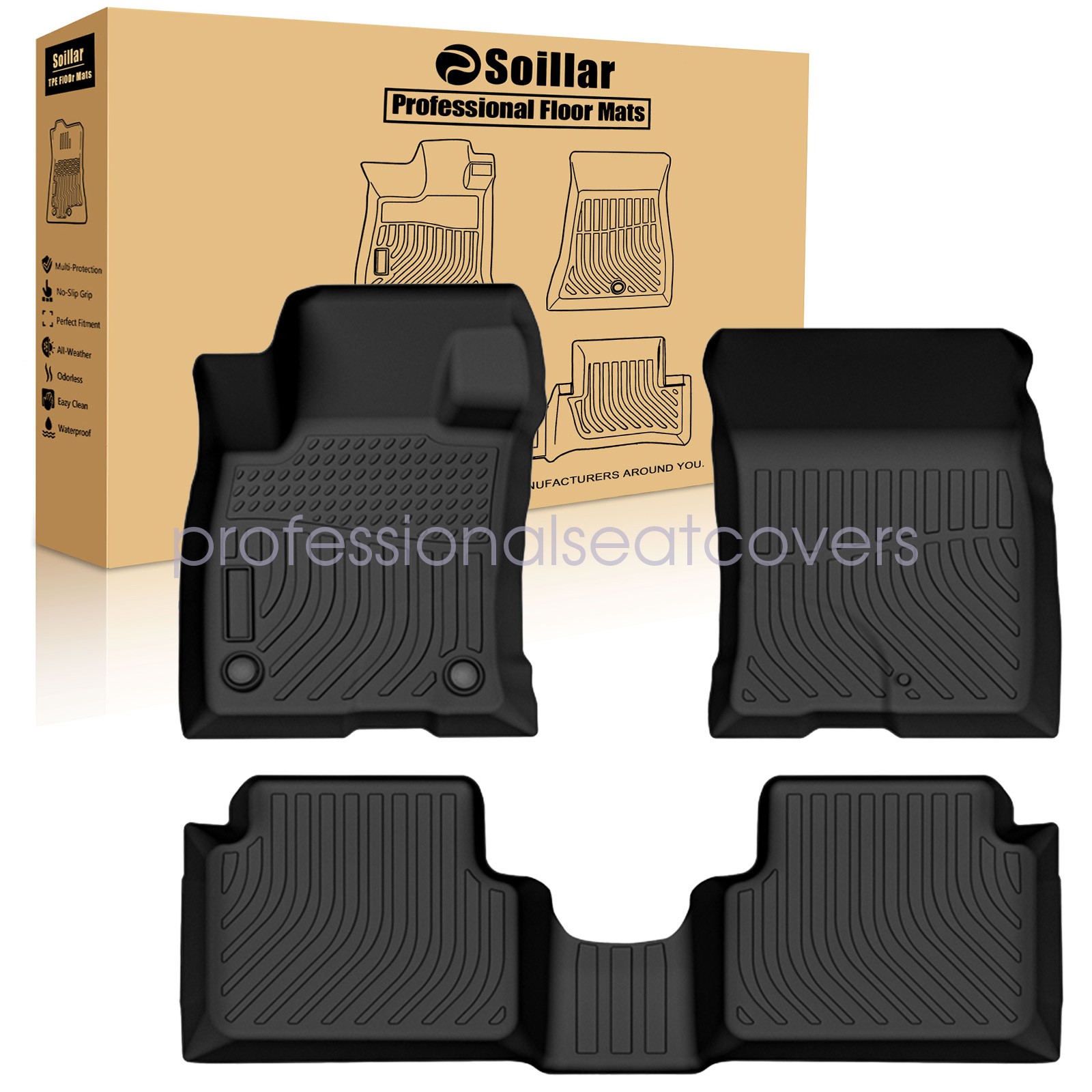 TPE Floor Mats Liners Set For 2022-2025 Ford Maverick Crew Cab EcoBoost version
