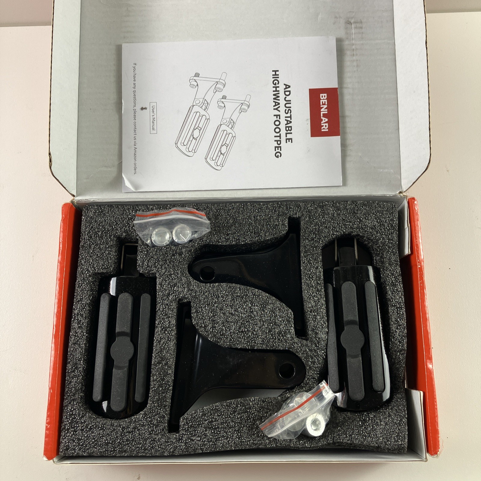 Benlari Passenger Foot Pegs for Motorcycle Harley Davidson Touring Black
