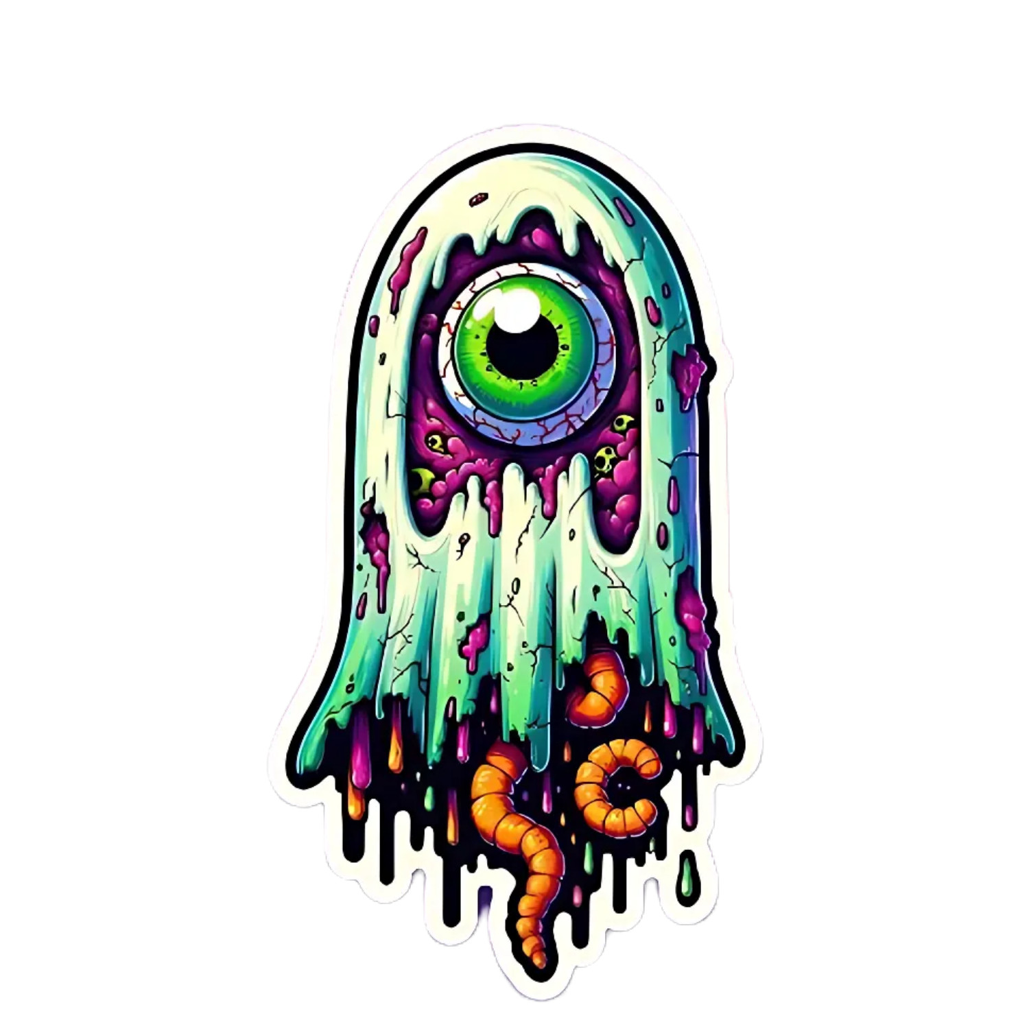 Alien Monster Zombie (3 Inch) Street Art Urban Edgy Hip Hop Grunge Bold Colors