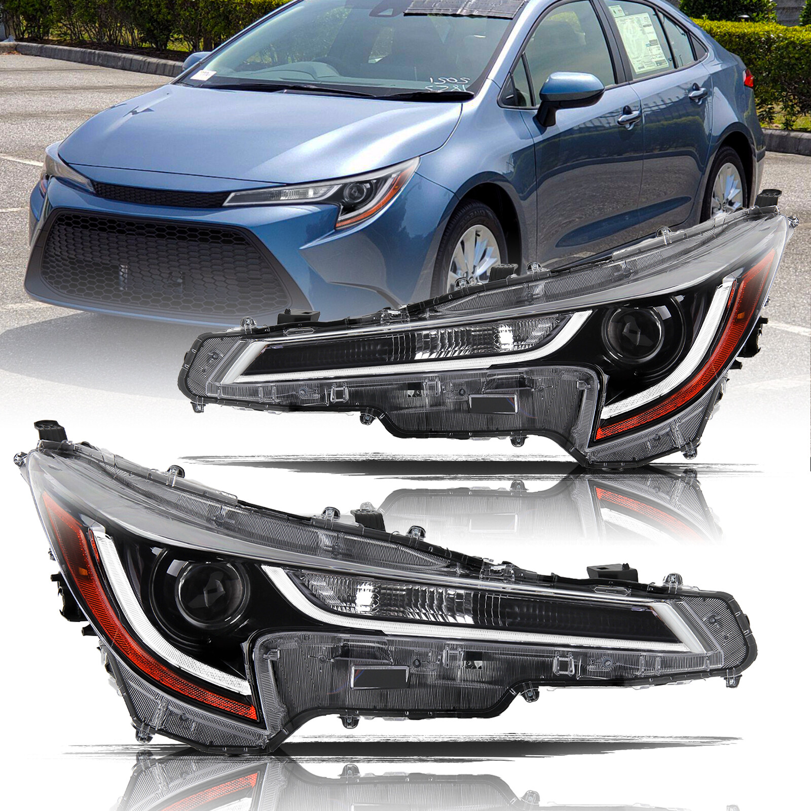 For 2020 2021 2022 Toyota Corolla L | LE LED Projector Headlights Headlamps