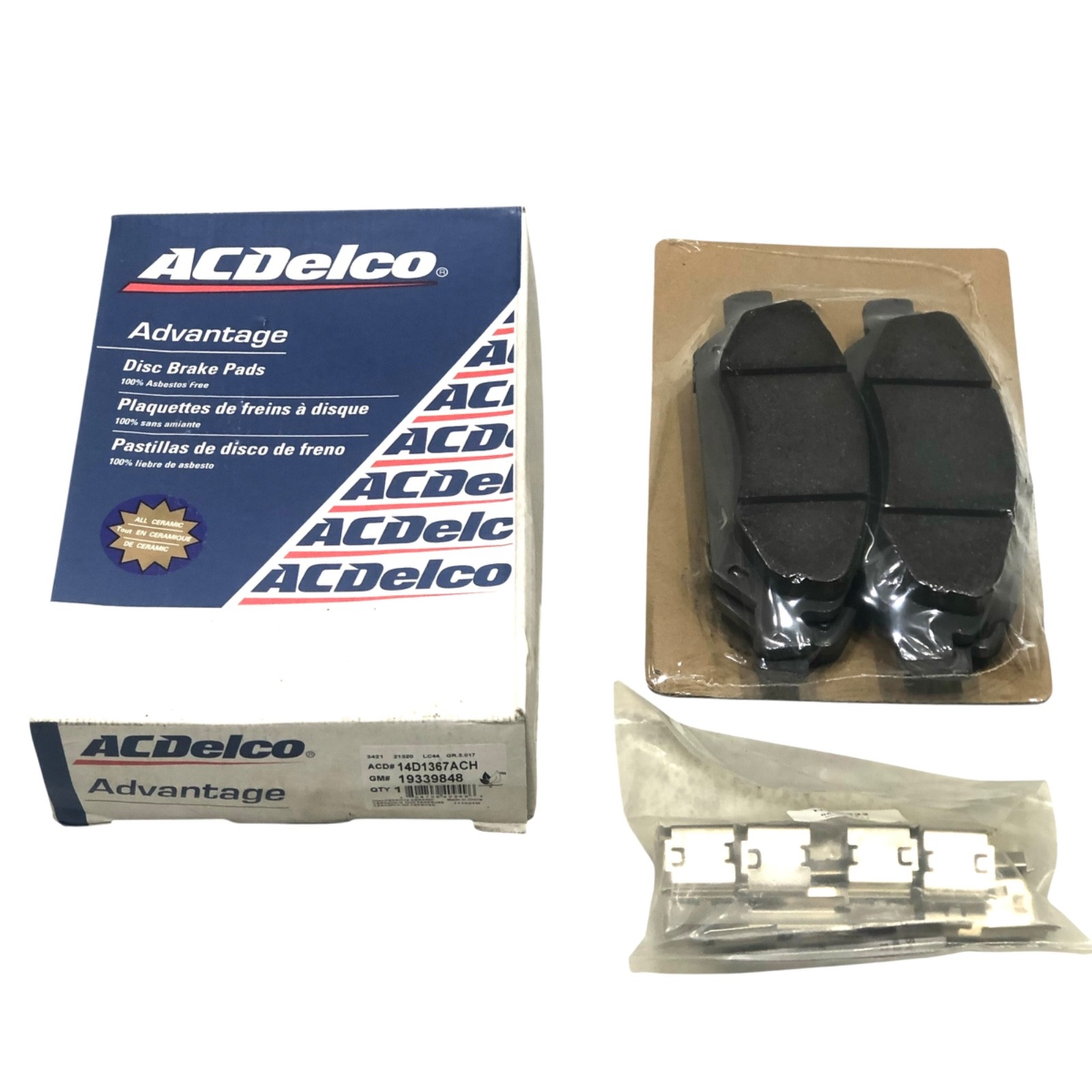 AC Delco 14D1367ACH Front Disc Brake Pads For Select Silverado 1500 Models