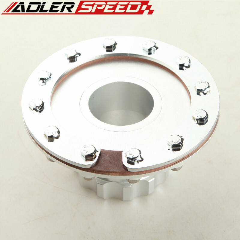 New 6061-T6 Aluminum Fuel Cell Fast Filler Neck 12 Bolt Flange Anodized Silver