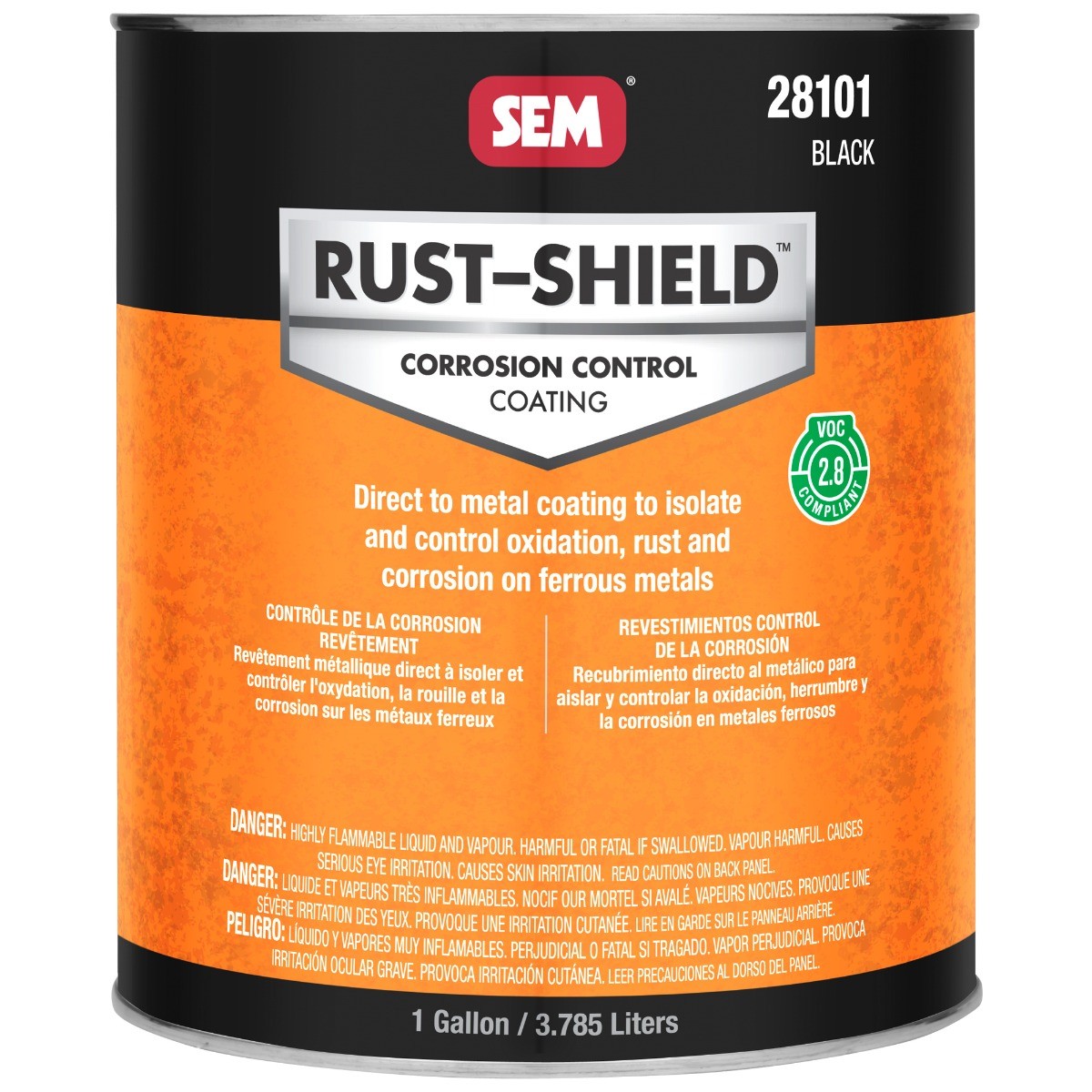 SEM 28101 Rust Shield Corrosion Control Coating 2.8 VOC Black Gallon