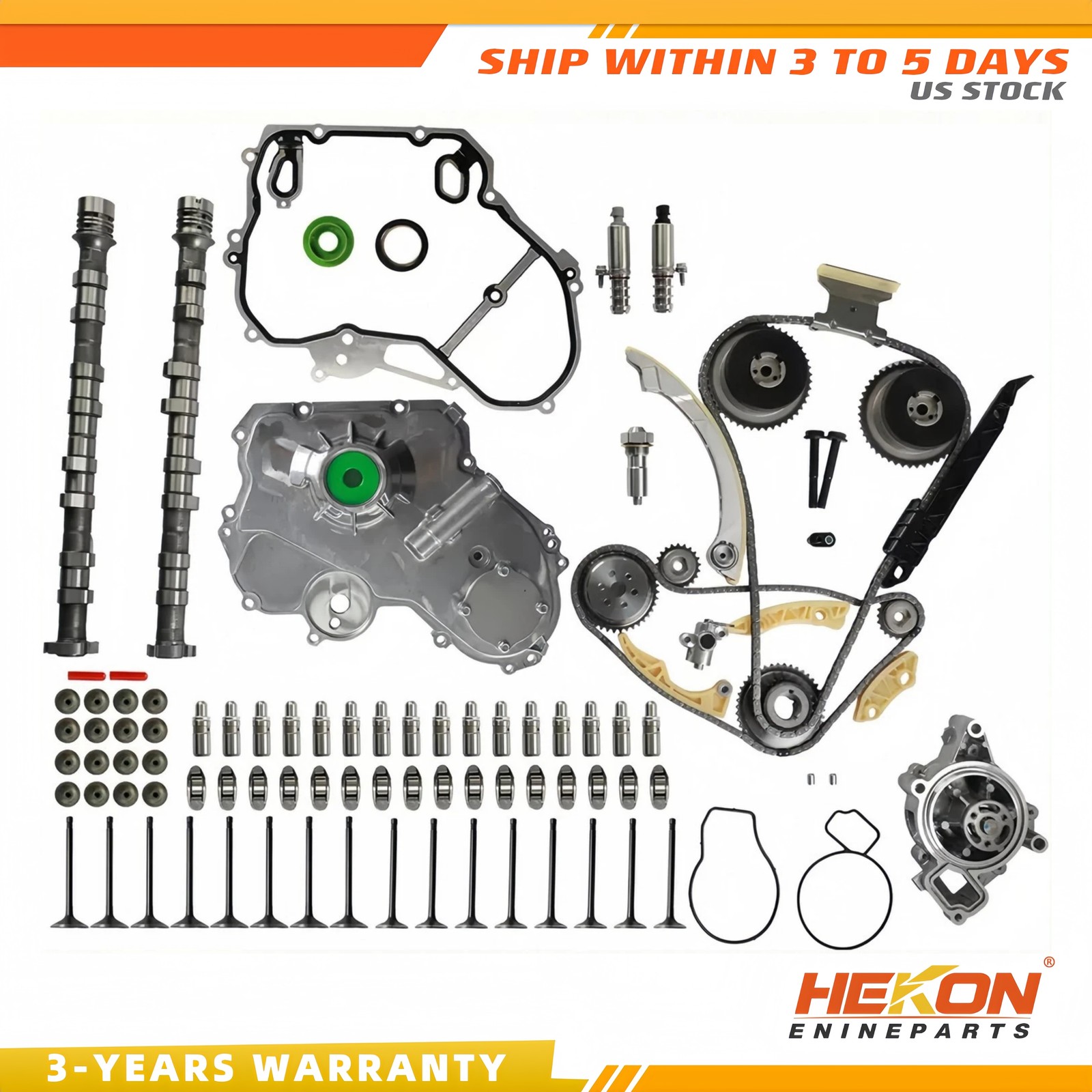 Timing Chain Kit VVT VCT Selenoid, Ex & In Camshaft Kit For GM 2.2L 2.4L Ecotec