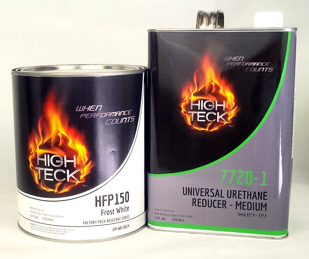 High Teck HFP150 Frost White Base Coat Paint Gallon GM WA8624 & Medium Reducer