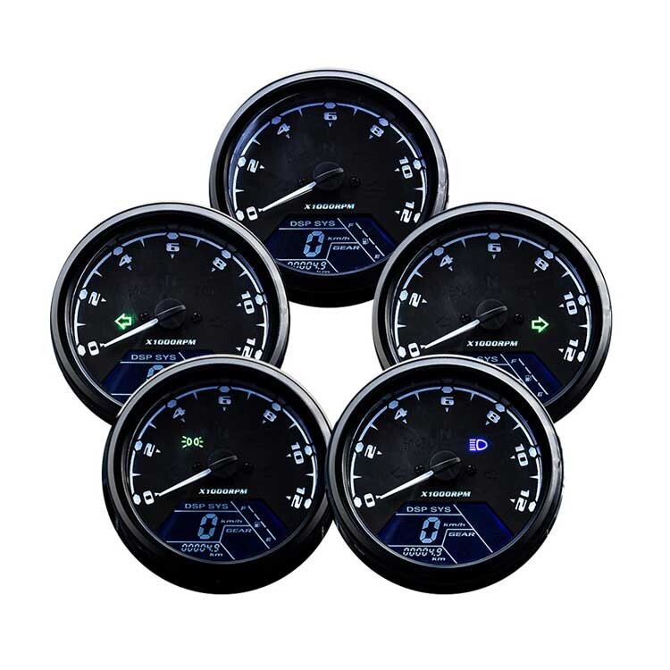 Digital Gauge Motorcycle Speedometer/Tachometer/Odometer MPH KM/H Universal