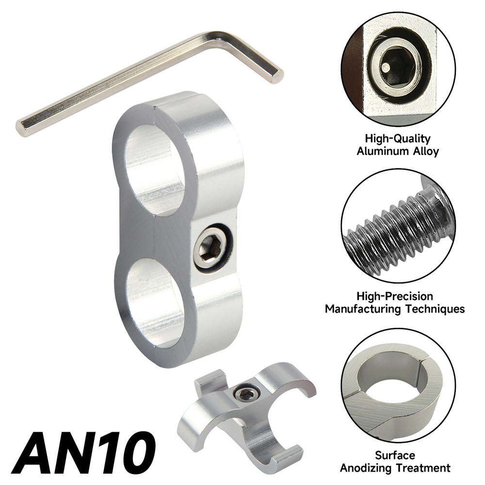4pcs AN10 19MM 0.75” Braided Hose Separator Clamp Fitting Adapter Bracket SL