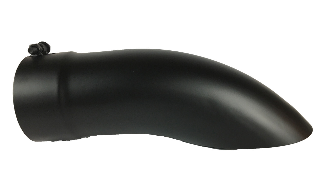 Diesel Exhaust Tip 5.00 Inlet 5.00 Dia X 16.00 Long Bolt On Turn Down Black