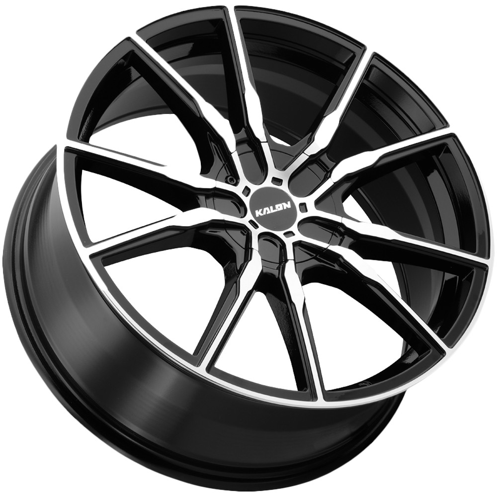 (Set of 4) Kalon 202 Pyro 20×8.5 5×112/5×120 +38mm Black/Machined Wheels Rims