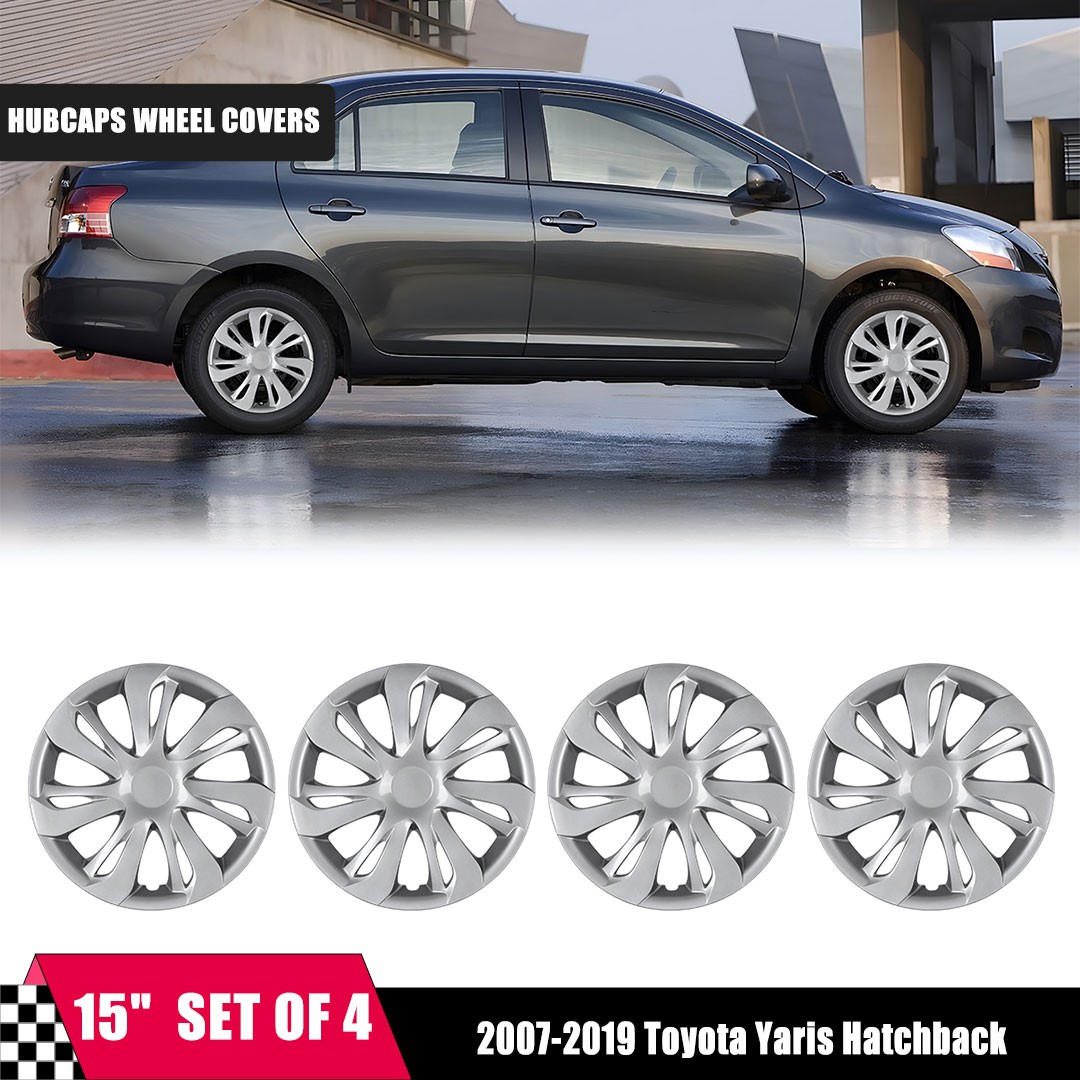 15″ Hubcaps Wheel Covers Set of 4 Fits 2007-2019 Toyota Yaris Hatchback
