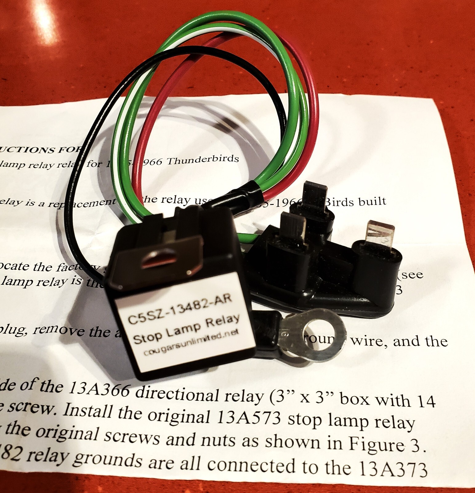 T30) 1965 and Early 1966 Thunderbird Stop Lamp Relay