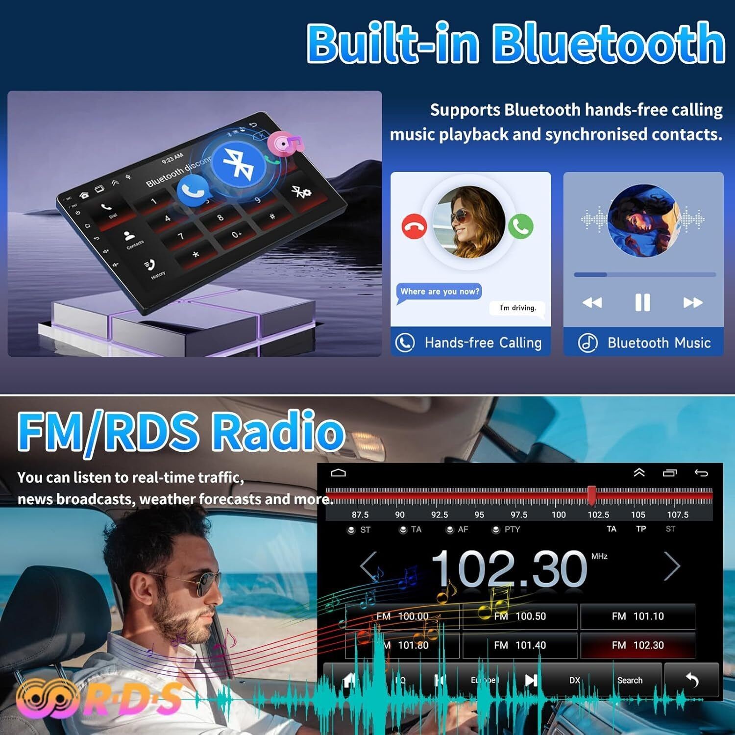 Android 15 In-Car 9-inch CarPlay Android Auto For 11-16 Chrysler Town & Country