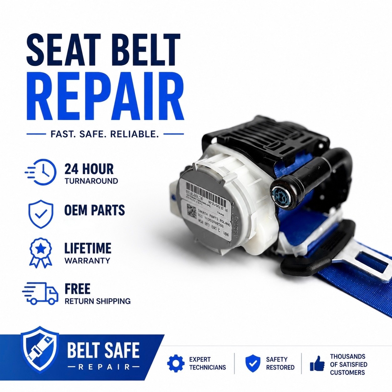 SEAT BELT REPAIR SERVICE AFTER ACCIDENT FOR ALL MAKES AND MODELS DUAL STAGE
