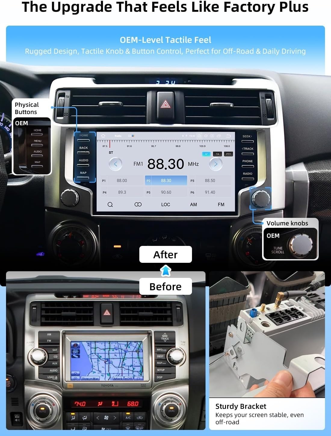 Dasaita Car Radio for Toyota 4Runner 2010-2023 Built-in 5G WiFi 4G Cellular GPS