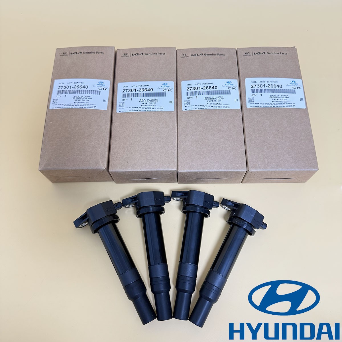 Hyundai 4 Pack UF499 27301-26640 Ignition Coil for Accent Kia Rio Rio5 L4 OEM