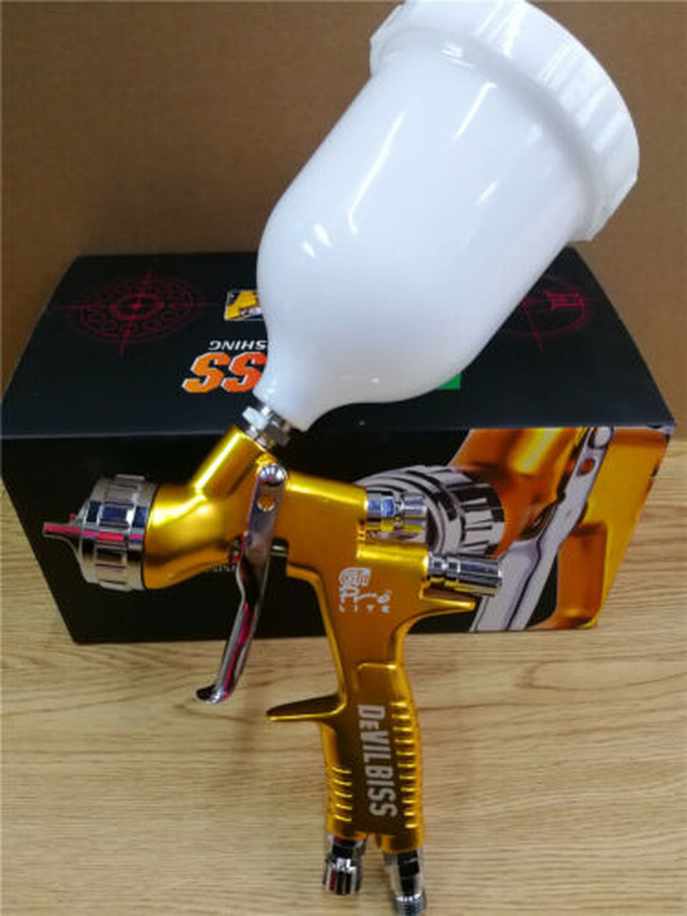 For Devilbiss GTI PRO LITE 1.3mm TE20 Gold Tool Pistol Spray Gun Paint Cars