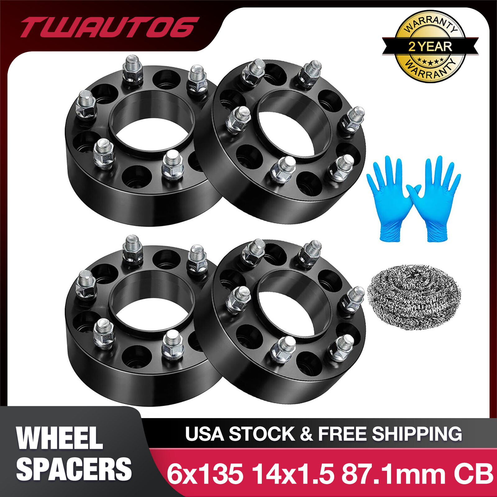 1.25”/ 1.5” /2″ 6×135 Wheel Spacers Hubcentric 14×1.5 For 2015-2023 Ford F150