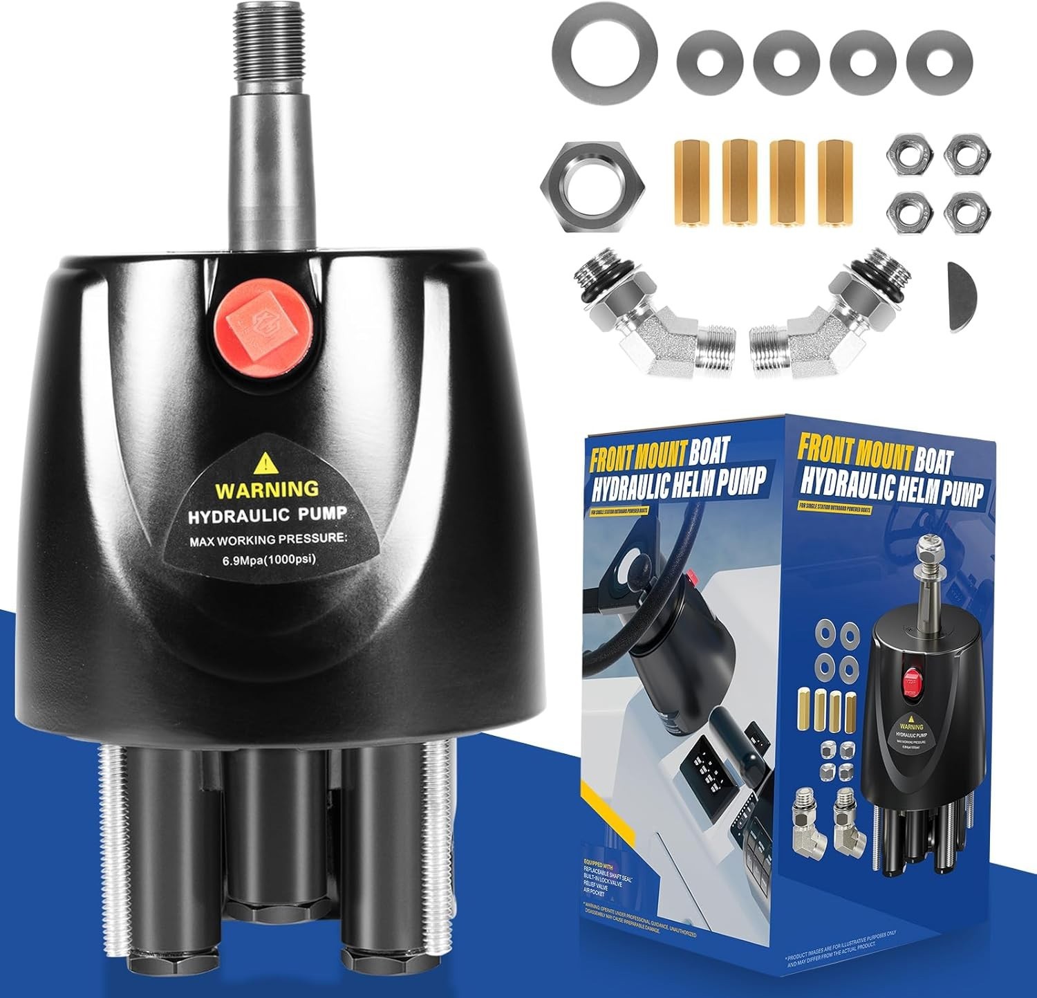 HH5271-3 Hydraulic Helm Pump 1.7 cu in Front Mount Fit Seastar Boat up to 300HP