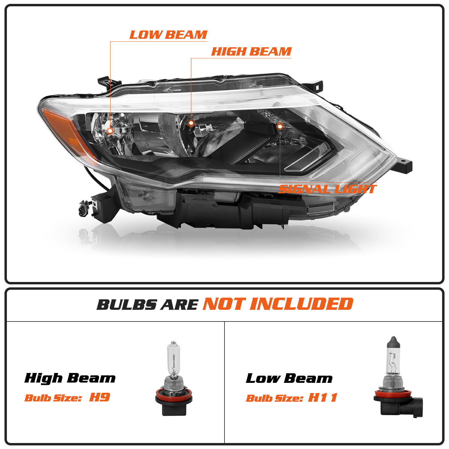 For 2017 2018 2019 Nissan Rogue 4Dr Right Passenger Side Headlight Assembly Lamp