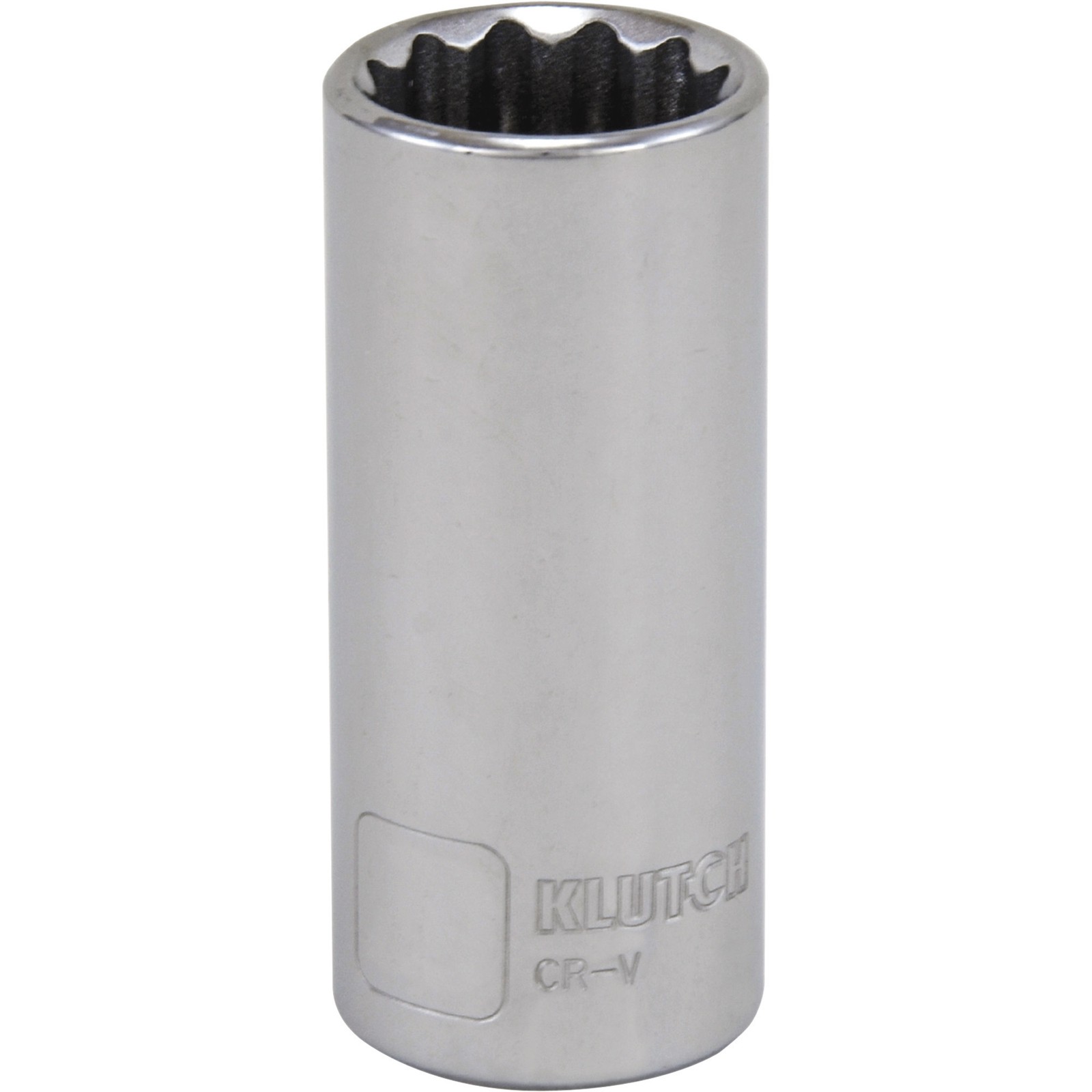 Klutch 3/8in.-Drive Deep Socket, 12-Pt., Metric, 17mm, Chrome Vanadium Steel