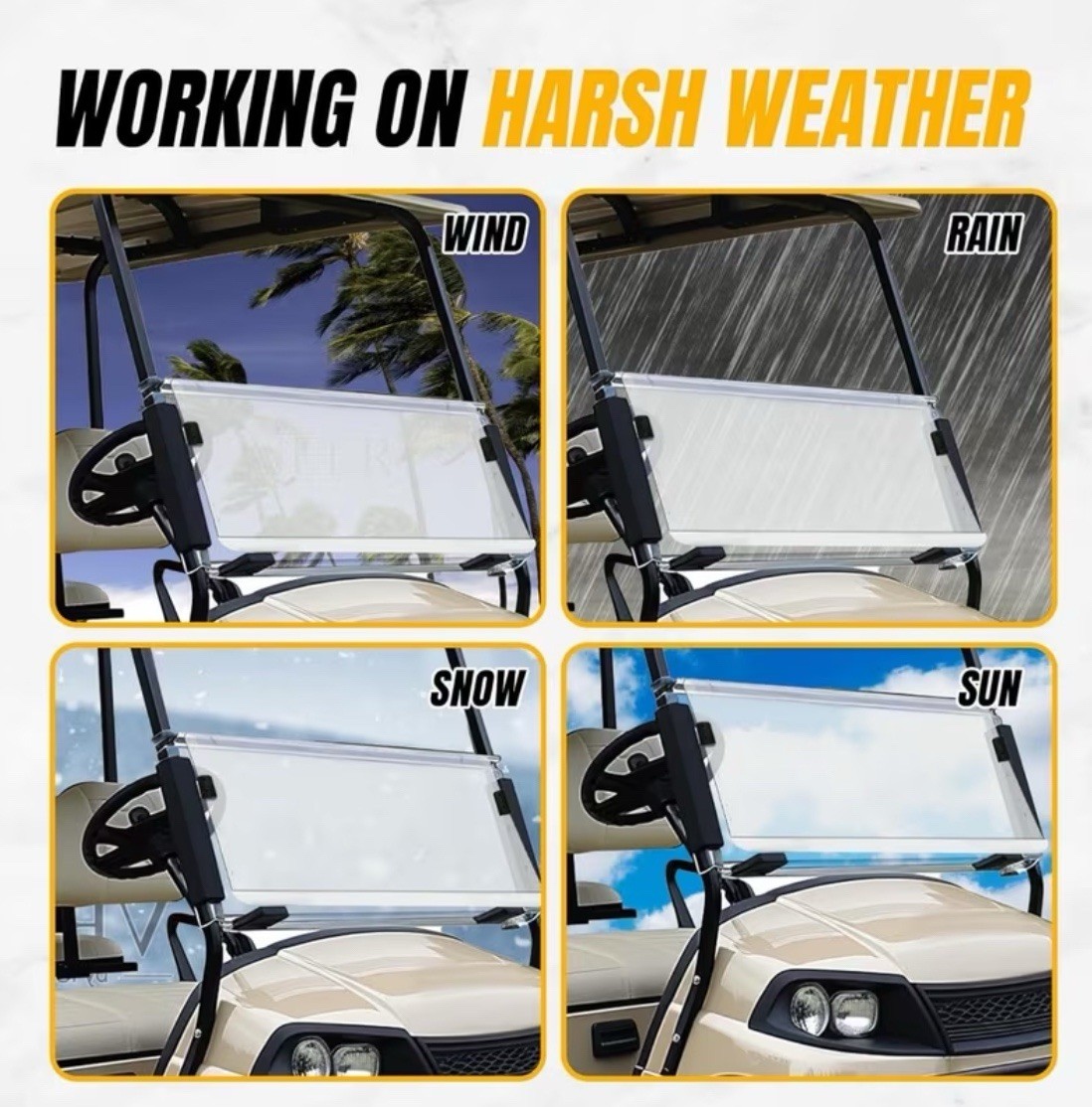 ✅ 95-13 EZGO TXT, DCS, PDS Drive-up Golf Cart Clear Windshield 74910-G01