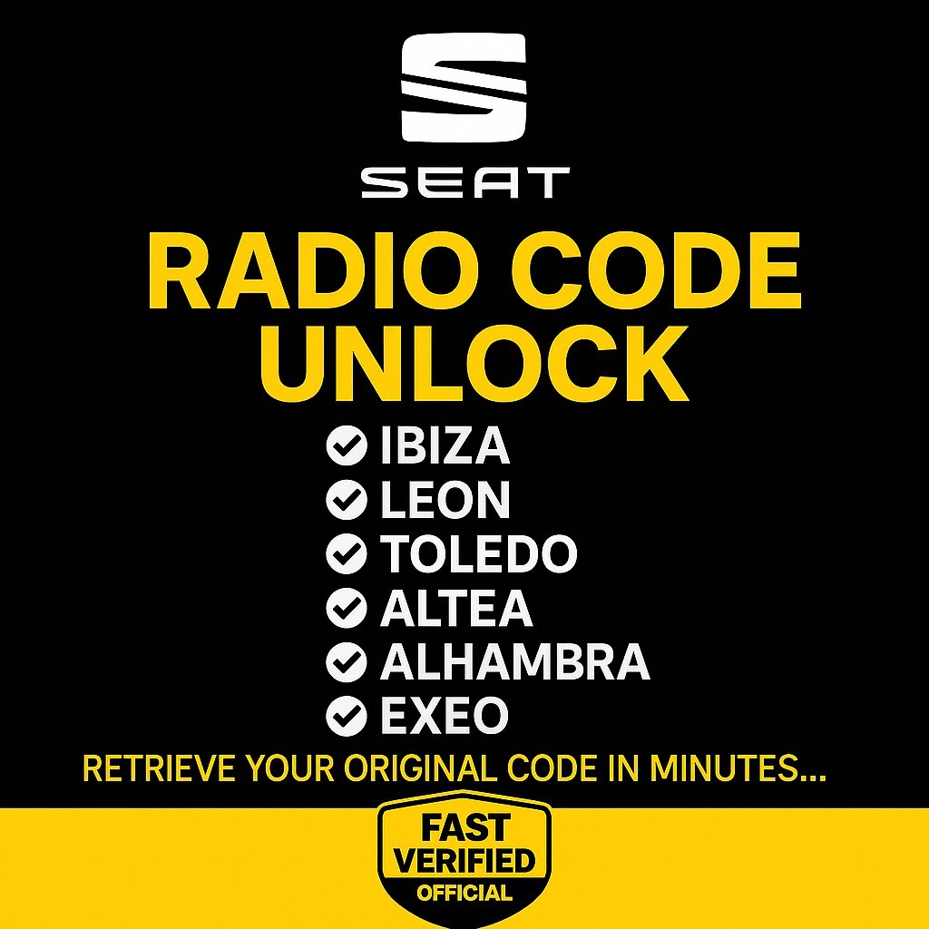 ✅ Seat Radio Code Unlock | RCD RNS PIN | Fast Digital Service