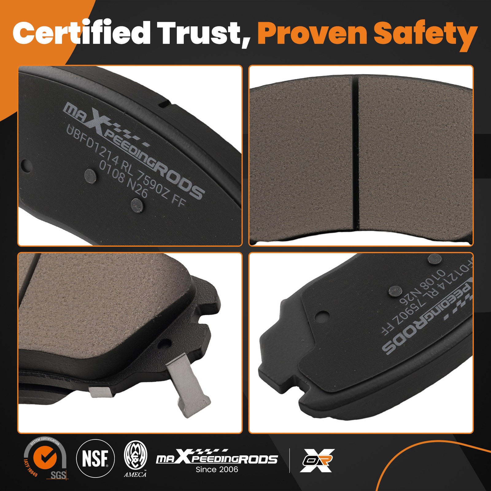 Front&Rear Ceramic Brake Pads Kit for Chevrolet Equinox GMC Terrain 2010-2017