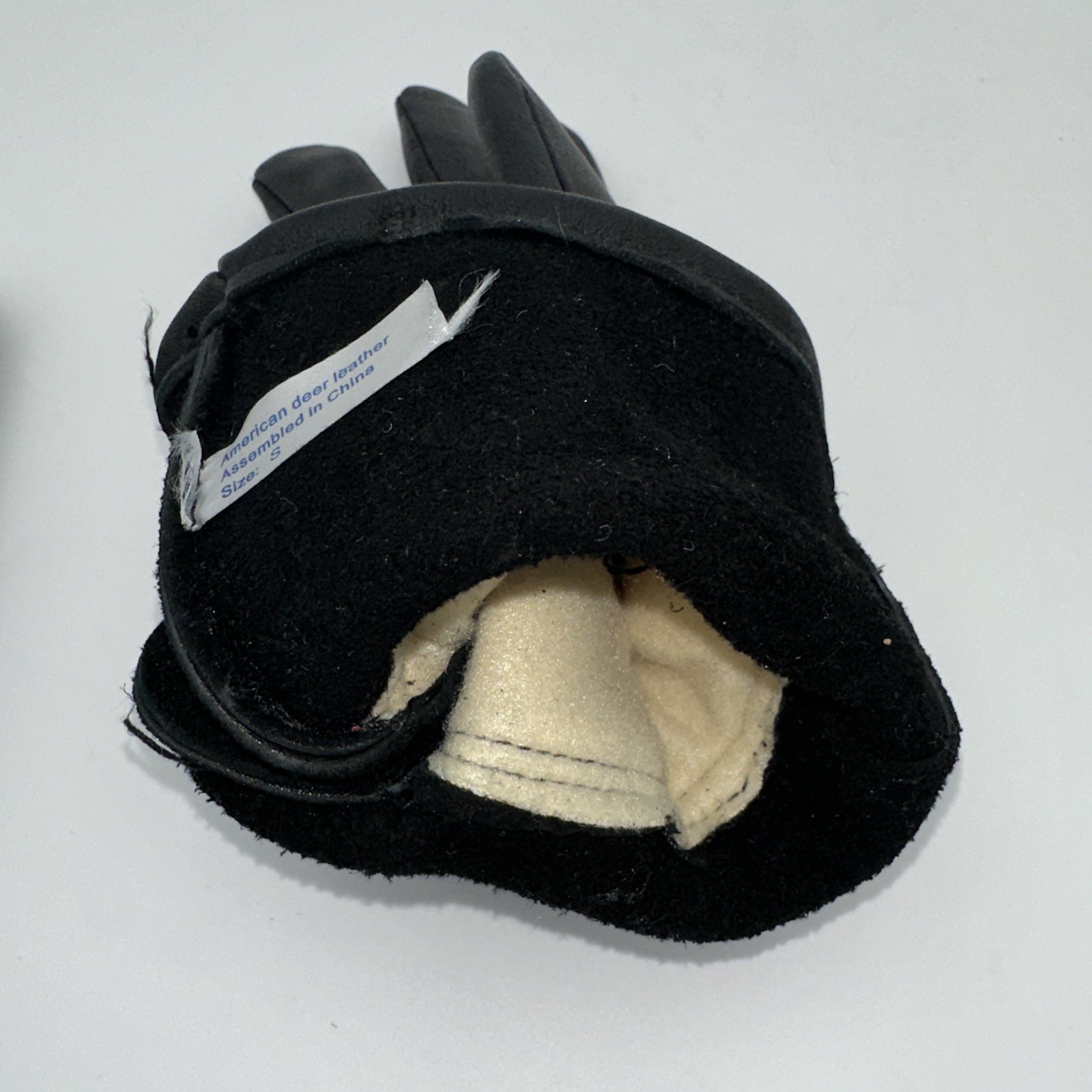 Black Leather Riding Gloves Thinsulate 40G Small Winter Insulated American Deer