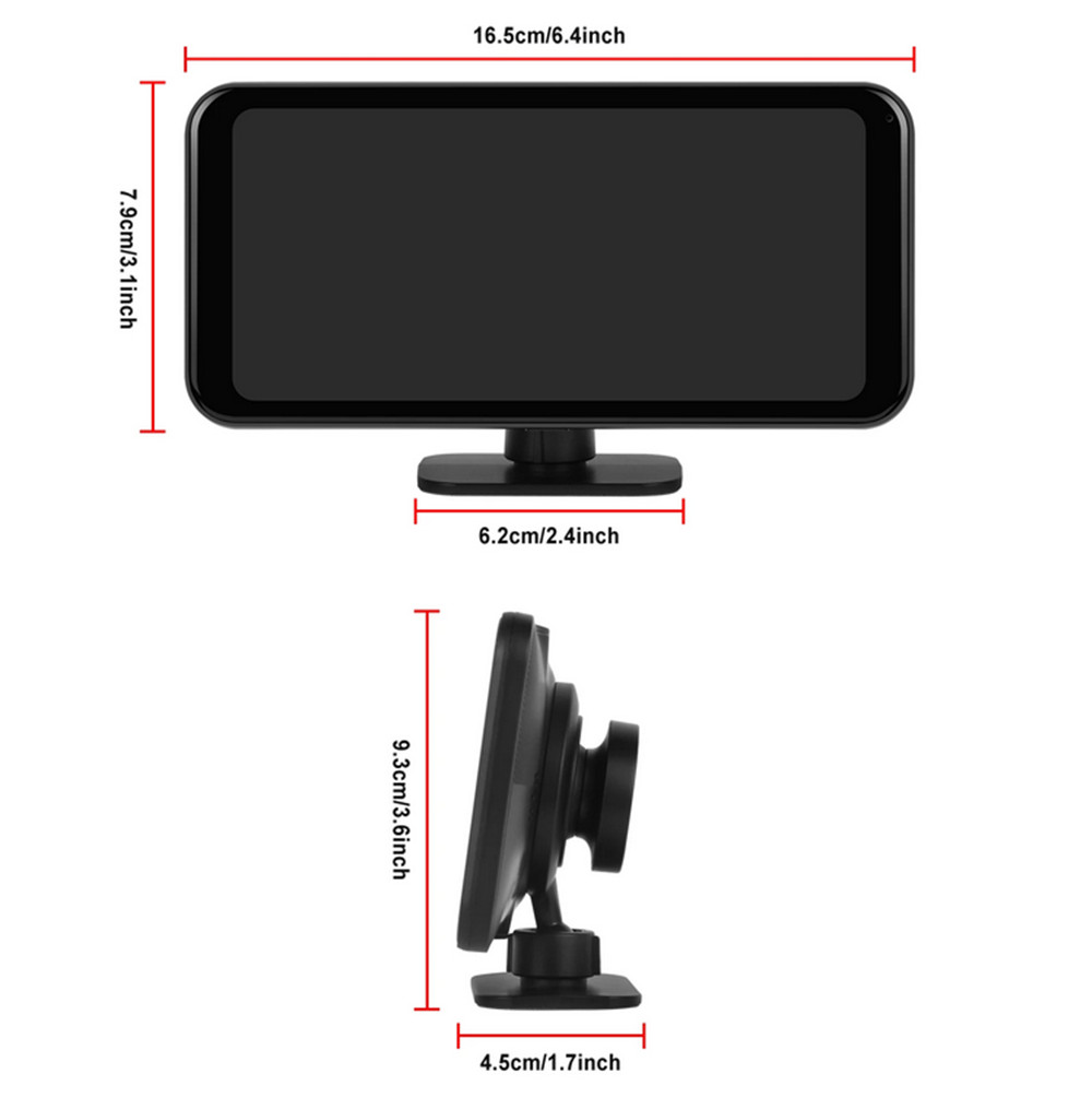 6.25in HD Dash Cam Car DVR Camera Recorder For Apple Carplay Android Auto ADAS