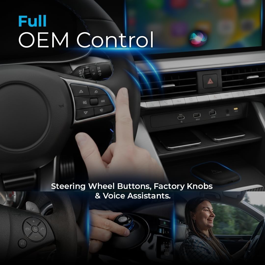 Plug-and-Play Wireless CarPlay & Android Auto Adapter – Fast, Stable Performance