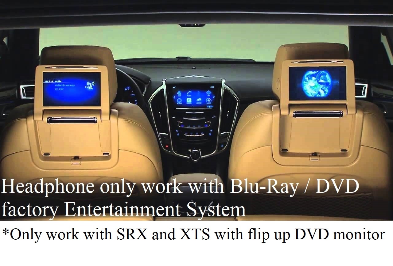 2015 2016 Cadillac Escalade Ceiling BluRay Entertainment Headphones + DVD Remote
